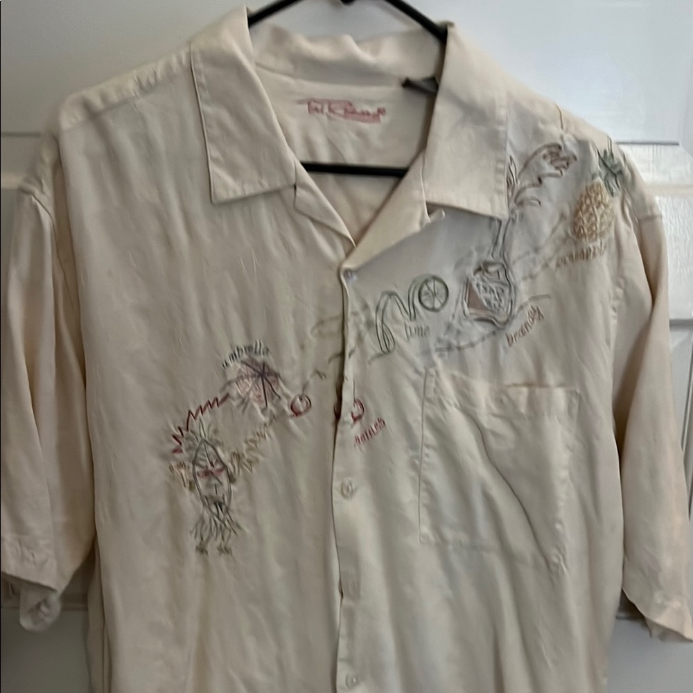 Men's Beige Embroidered Shirt